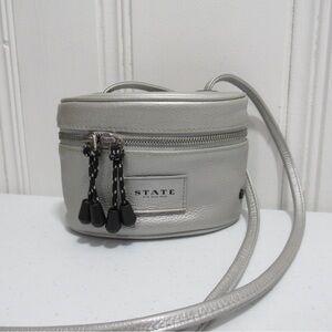 STATE Silver Leather Crossbody Mini Bag Purse